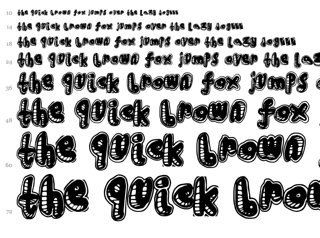 House Rave font waterfall