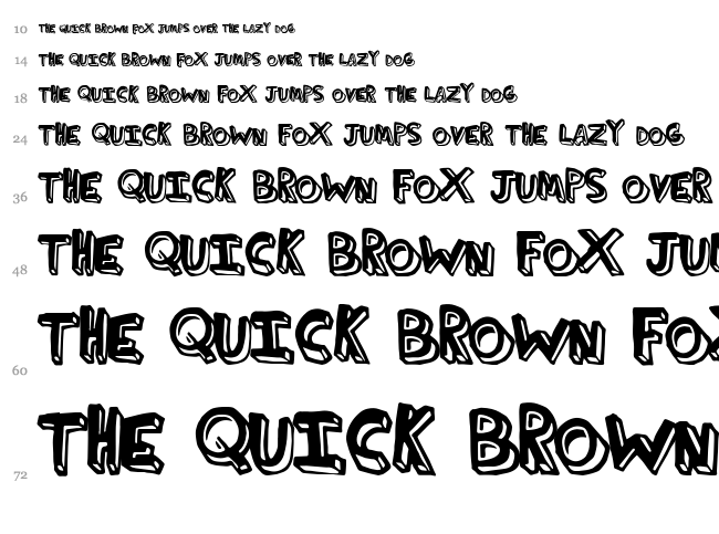 Third Hand font waterfall