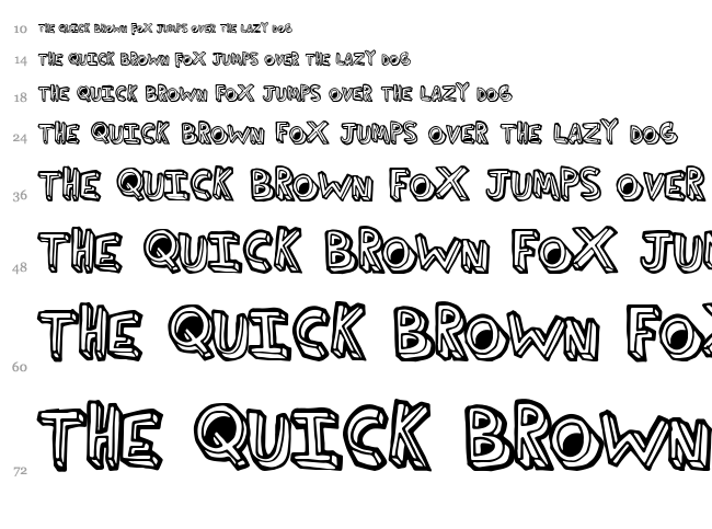 Third Hand font waterfall