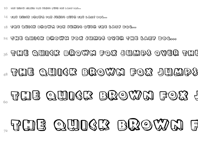 Tiny Shack font waterfall