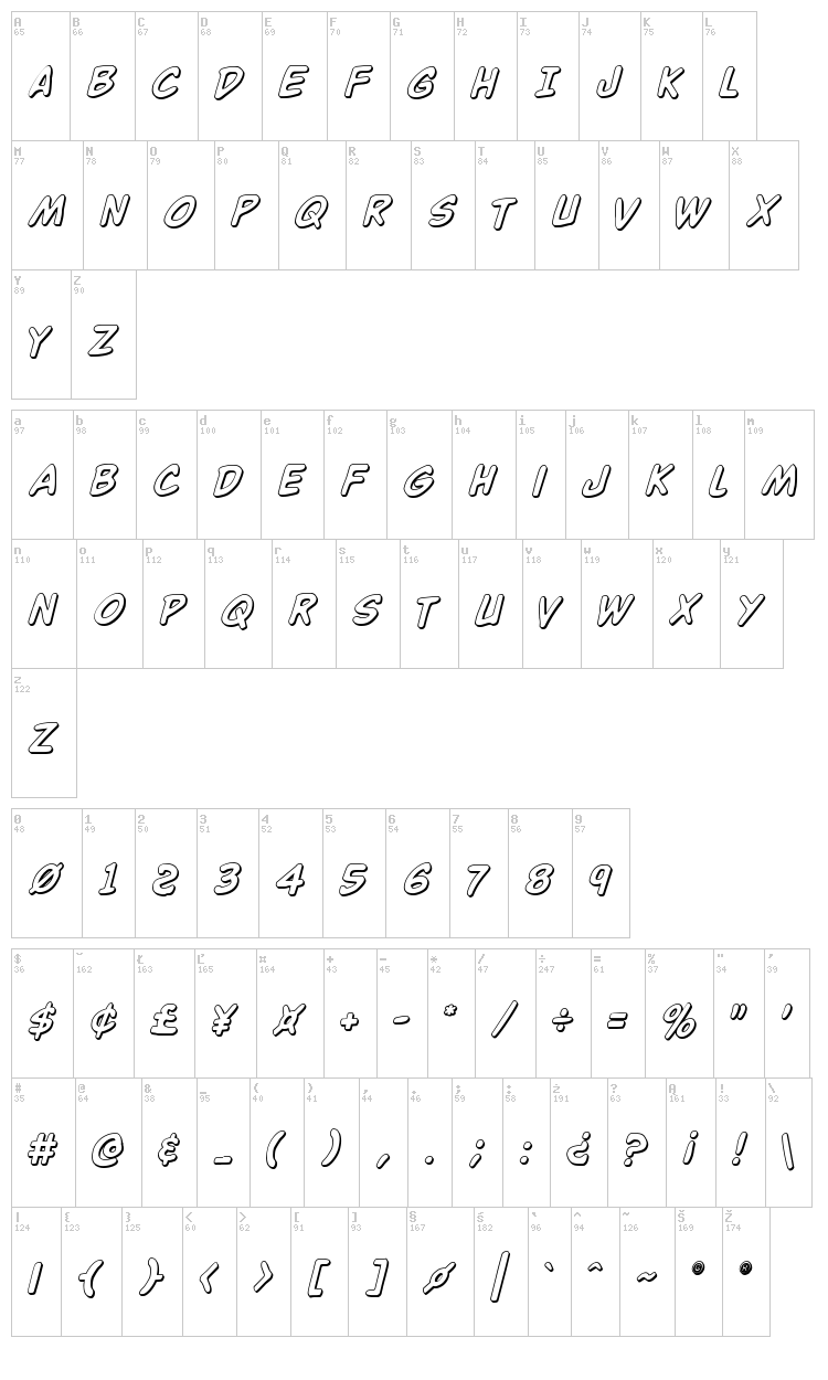 Buddy Champion font map