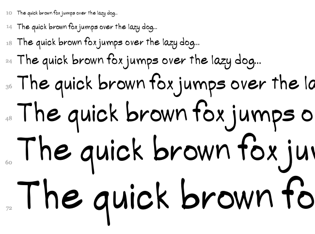 SP Casual font waterfall