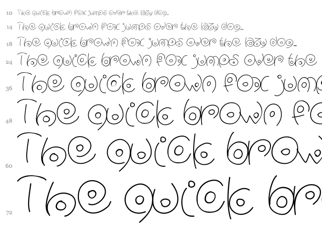 PW Circle font waterfall