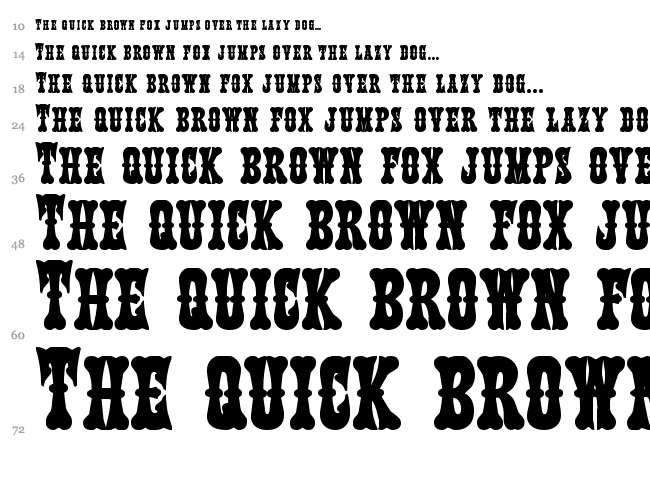 Texas Ranger font waterfall