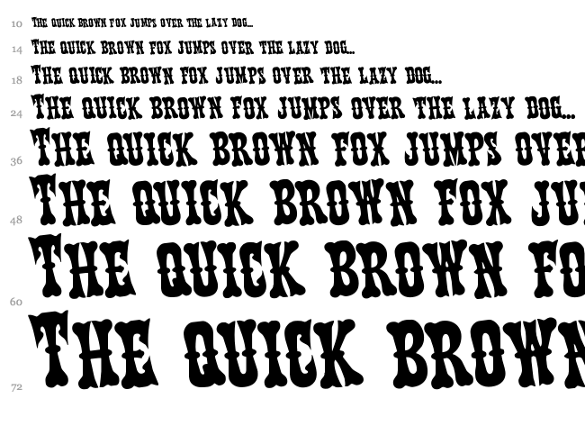 Texas Ranger font waterfall