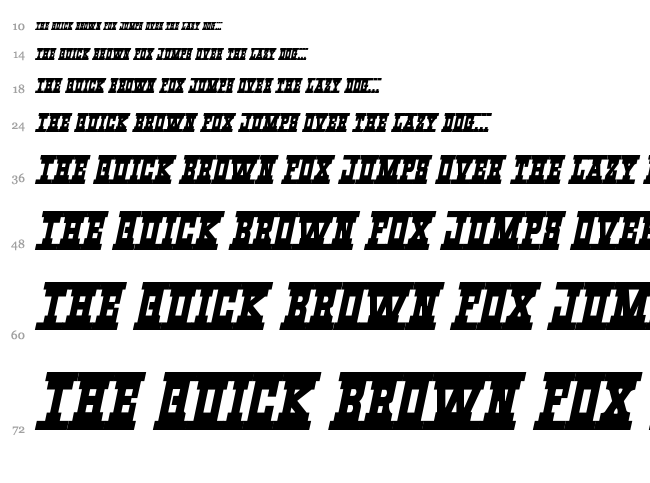 Western_Rail font waterfall