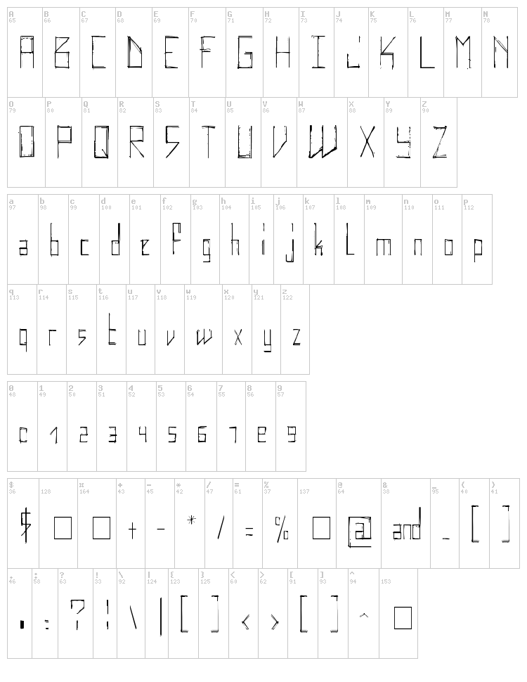 Elektrodisiac font map