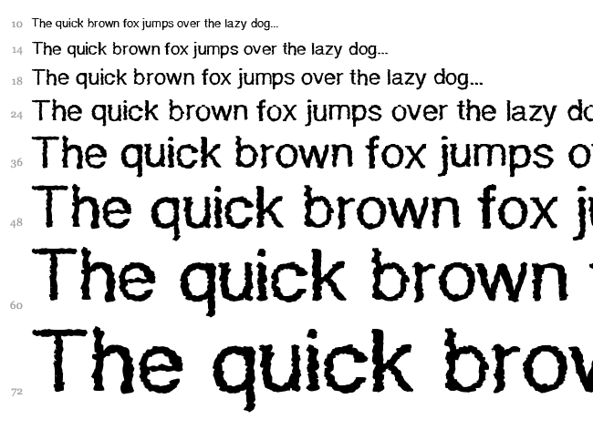 Quaky font waterfall