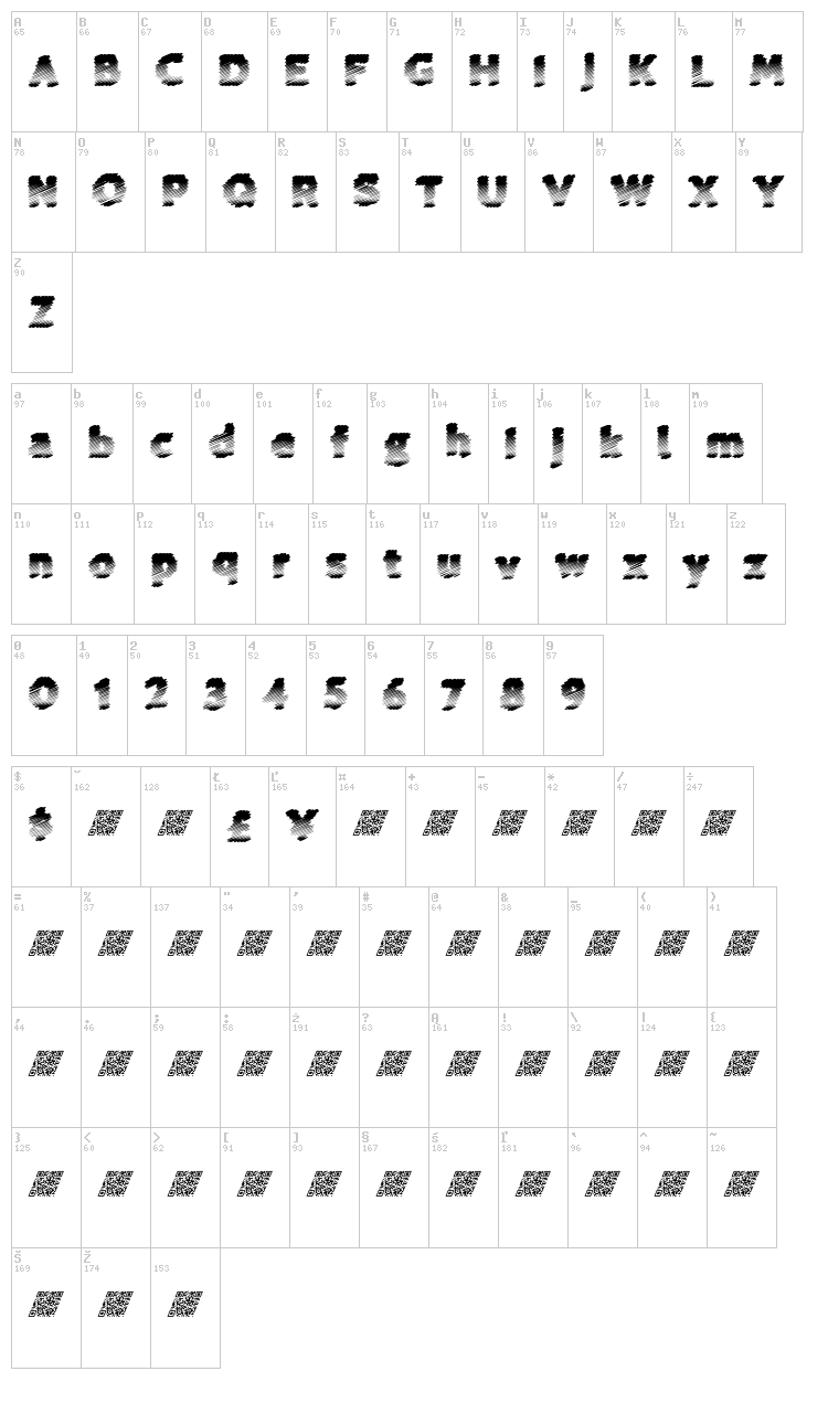 Cold Spring font map