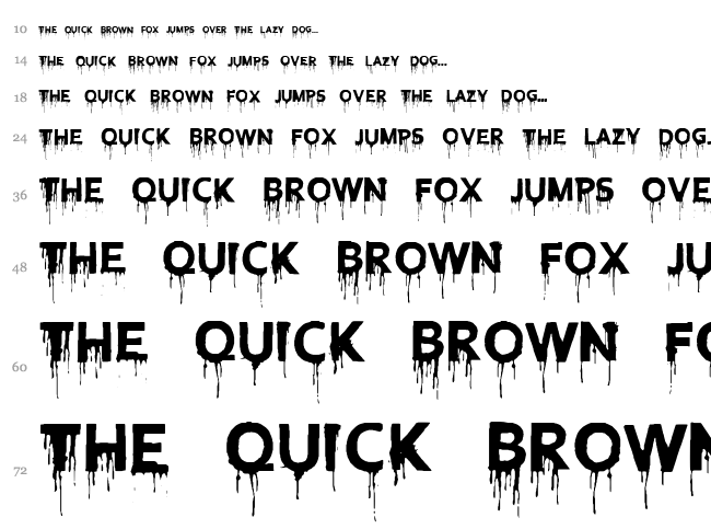 Blood Lust font waterfall