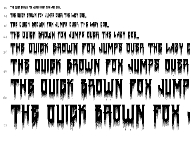 Death to Metal font waterfall