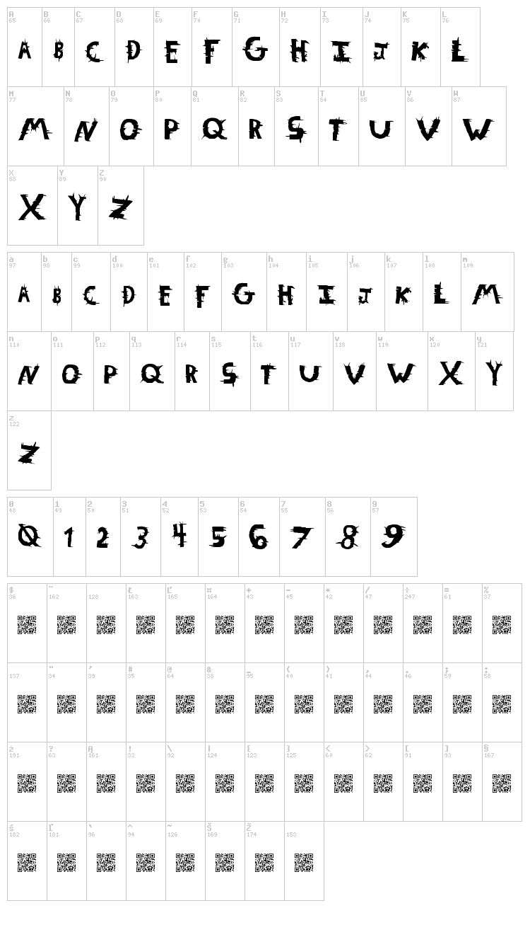 Winter Crops font map