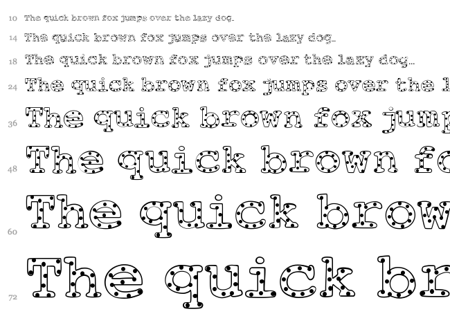 Alphabetic Sprinkles font waterfall
