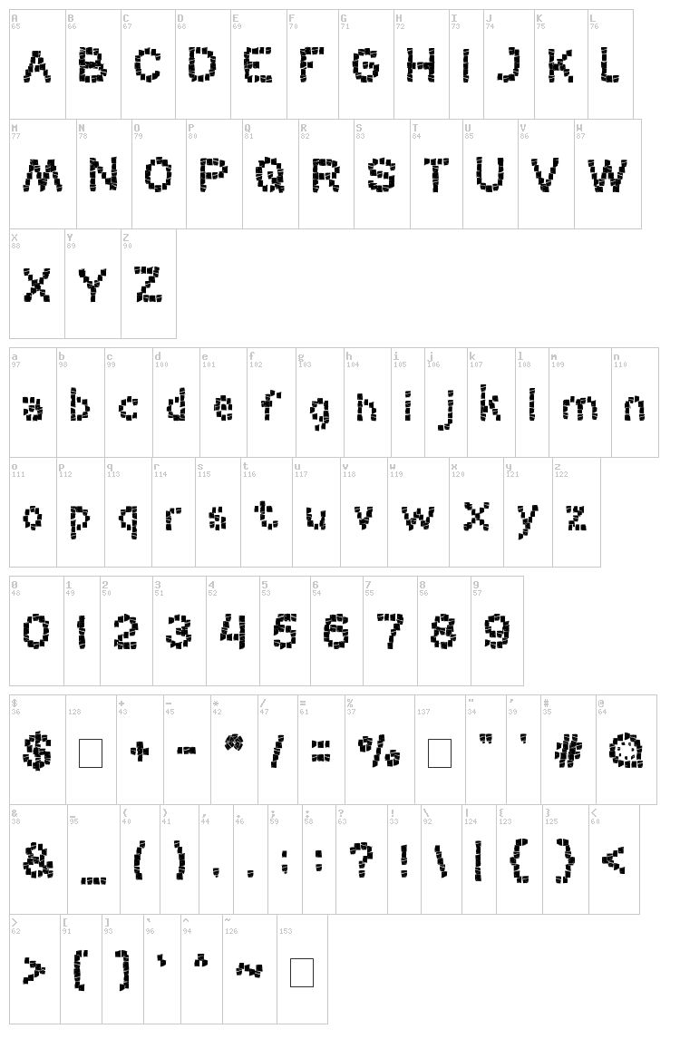 Ceramic font map
