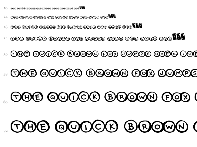 Circle Caps font waterfall