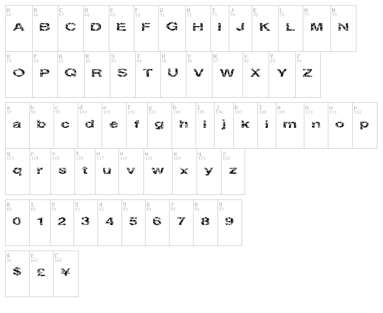 Circuit City font map