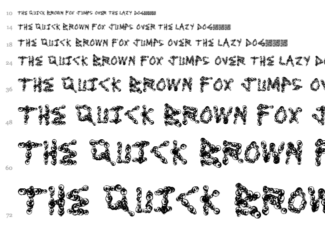 Dirty Looks font waterfall