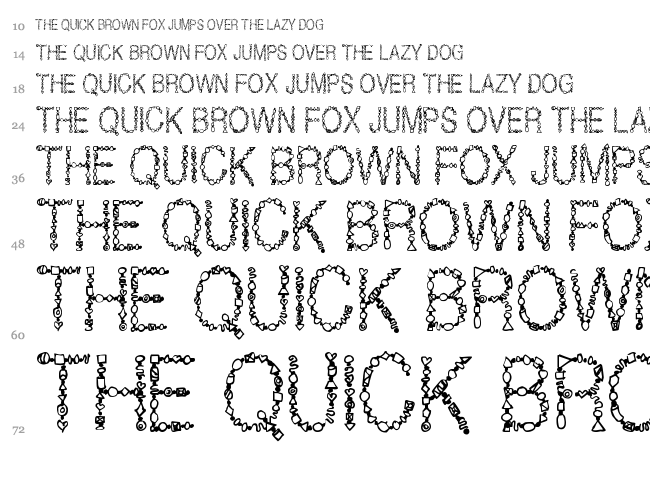 Jewels font waterfall