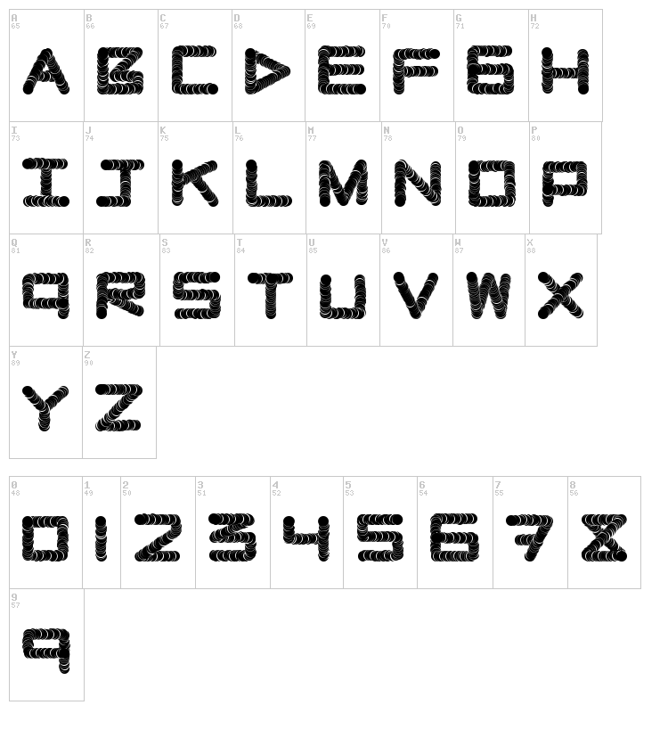 Naughty Pipe font map