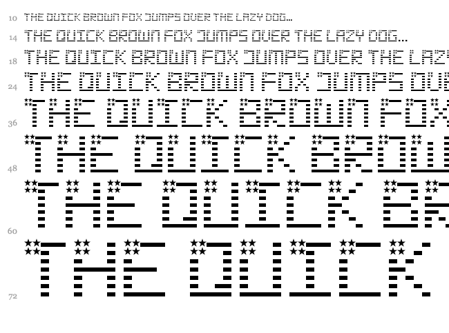 Spangled font waterfall