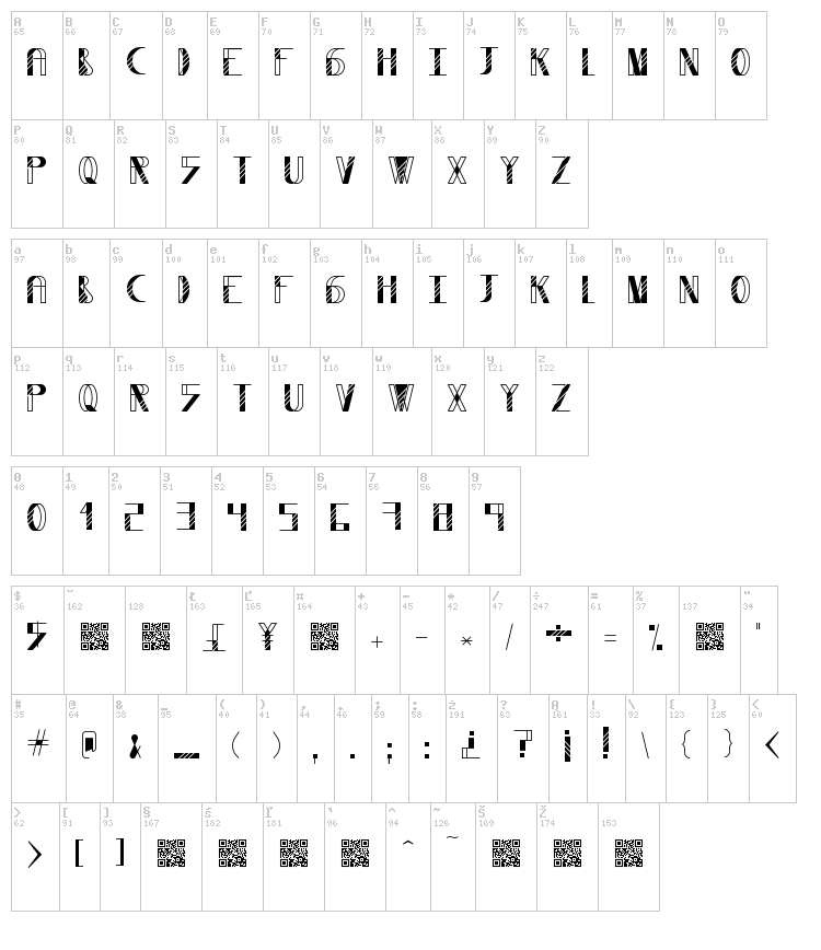 Wysterium font map