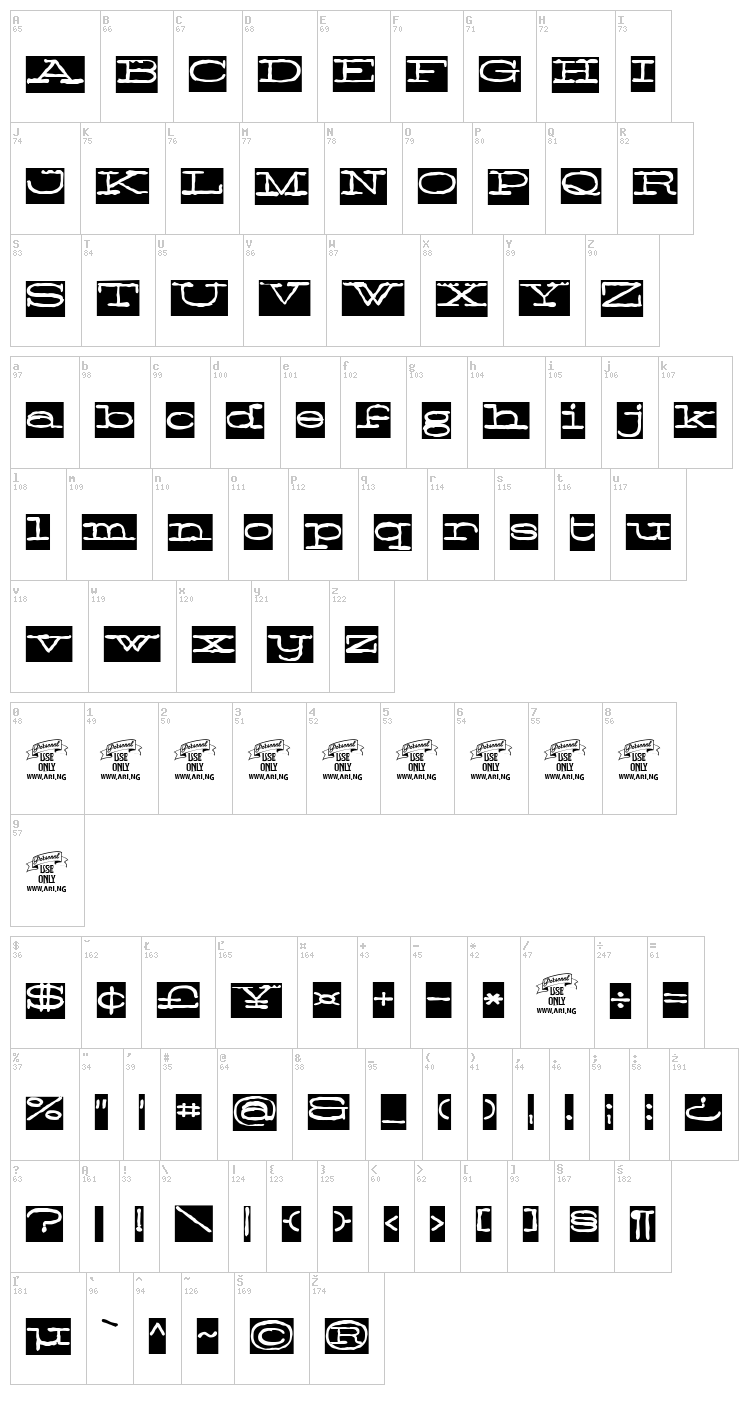 Normale font map