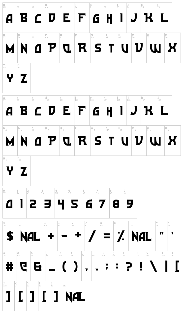 Ultramarine font map