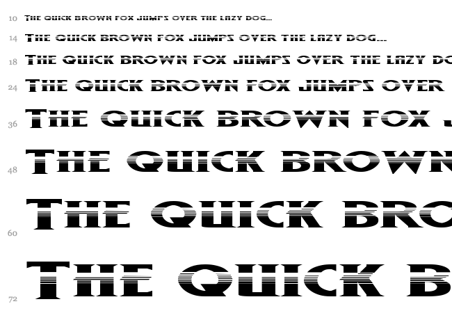 Wolf's Bane Super-Expanded font waterfall