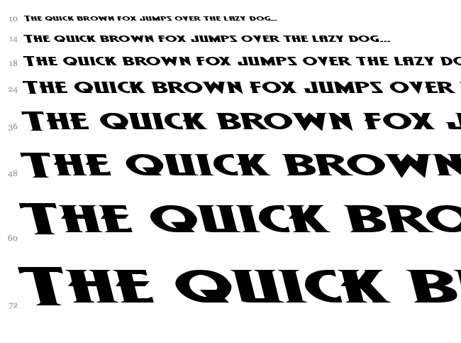 Wolf's Bane Super-Expanded font waterfall