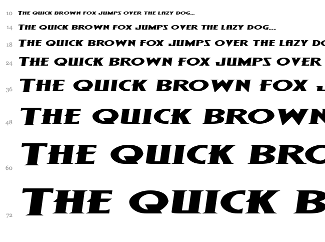 Wolf's Bane Super-Expanded font waterfall