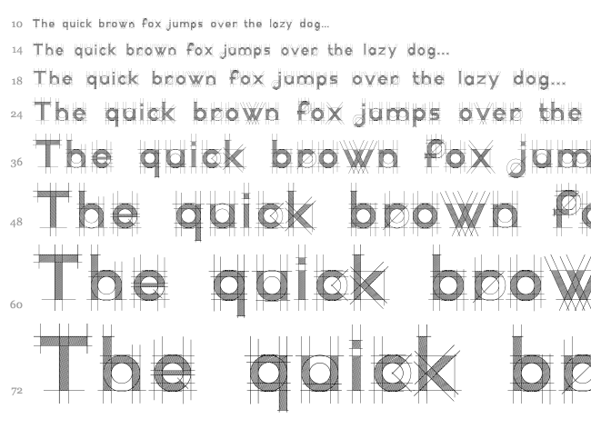 R&C font waterfall