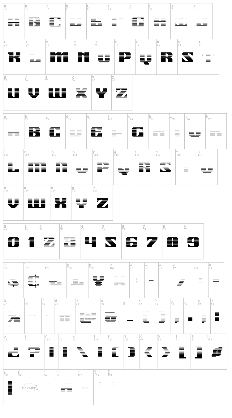 21 Gun Salute font map