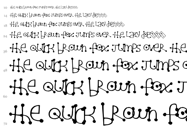 Alien Dot font waterfall