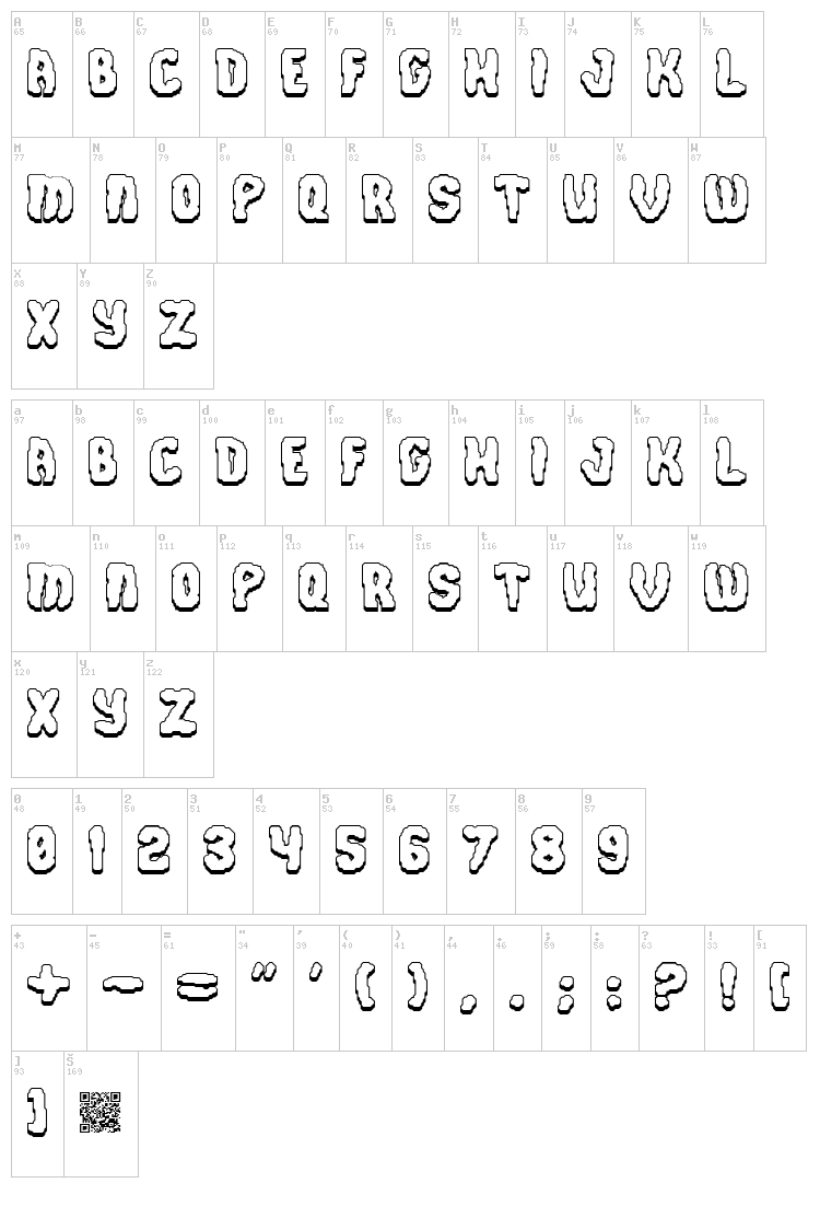 Cursed Law font map