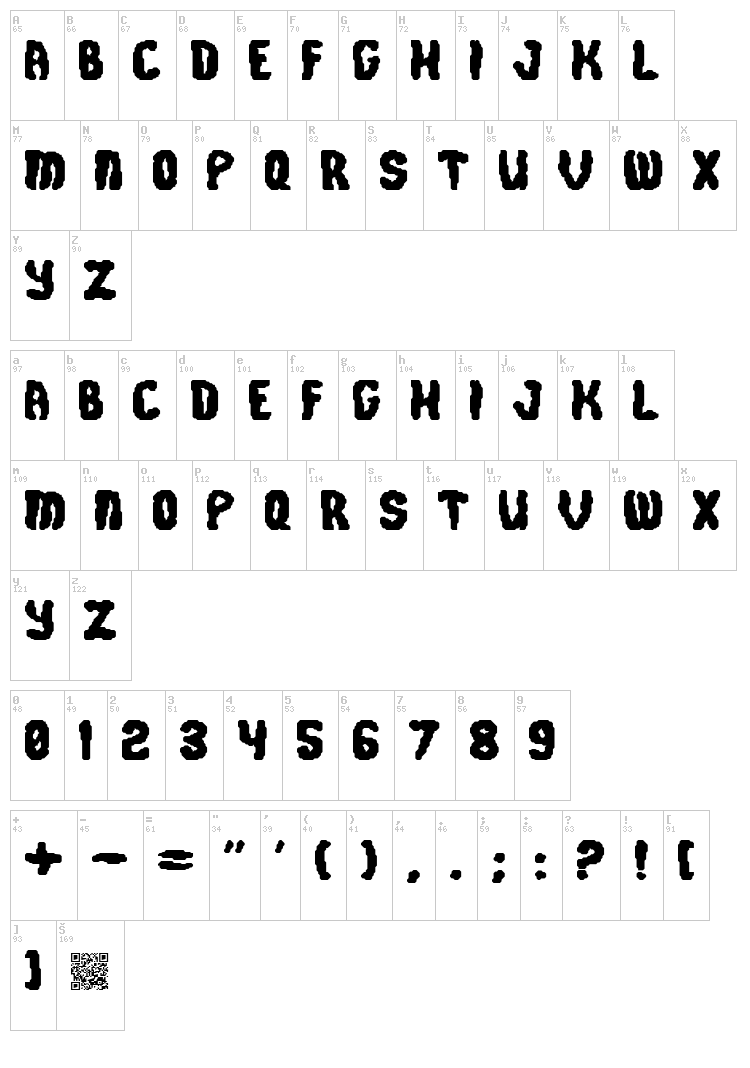 Cursed Law font map
