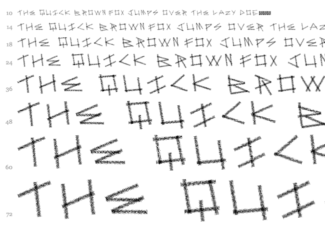 Dot Sticks font waterfall