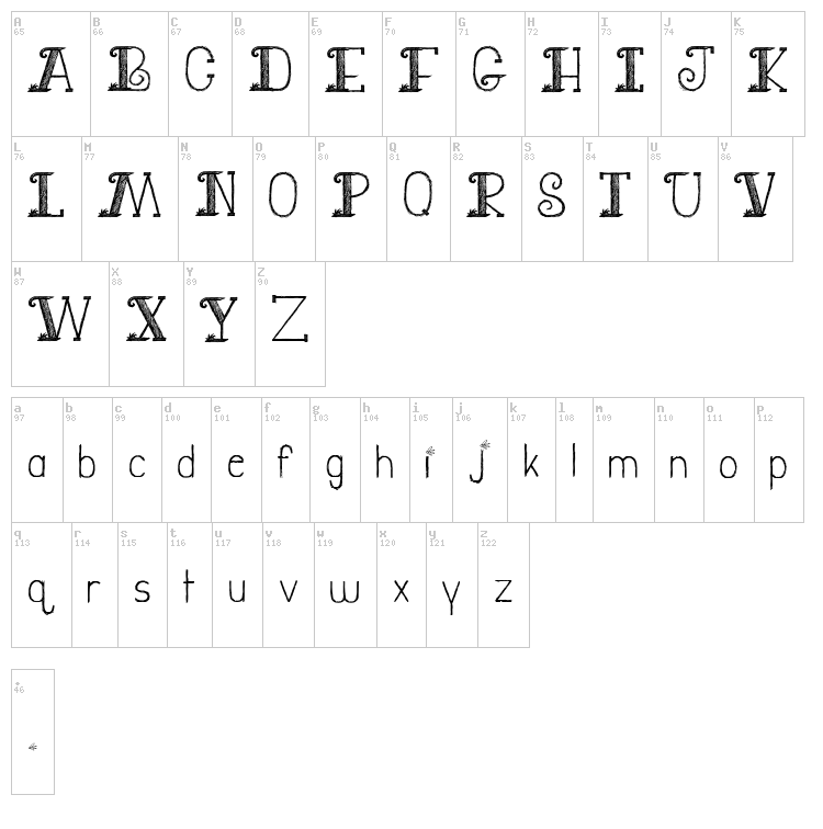 Jury Duty font map