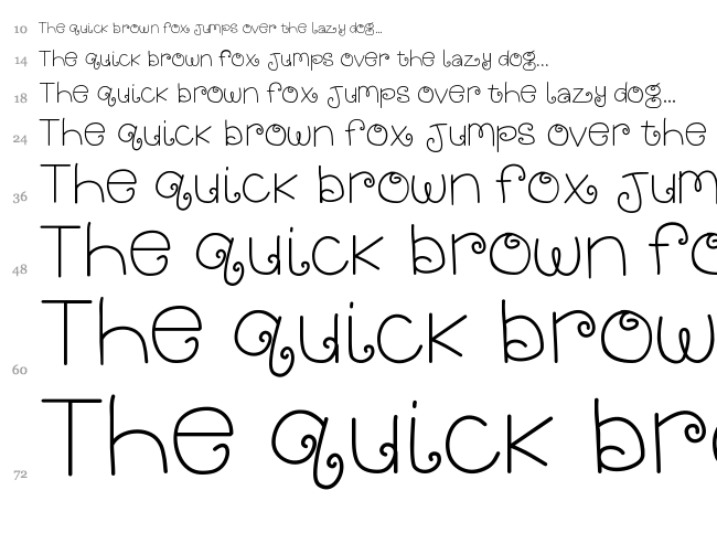 KB Bright and Merry font waterfall