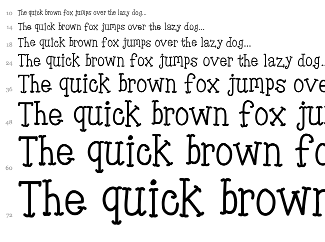 KB Tiny Red Whale font waterfall