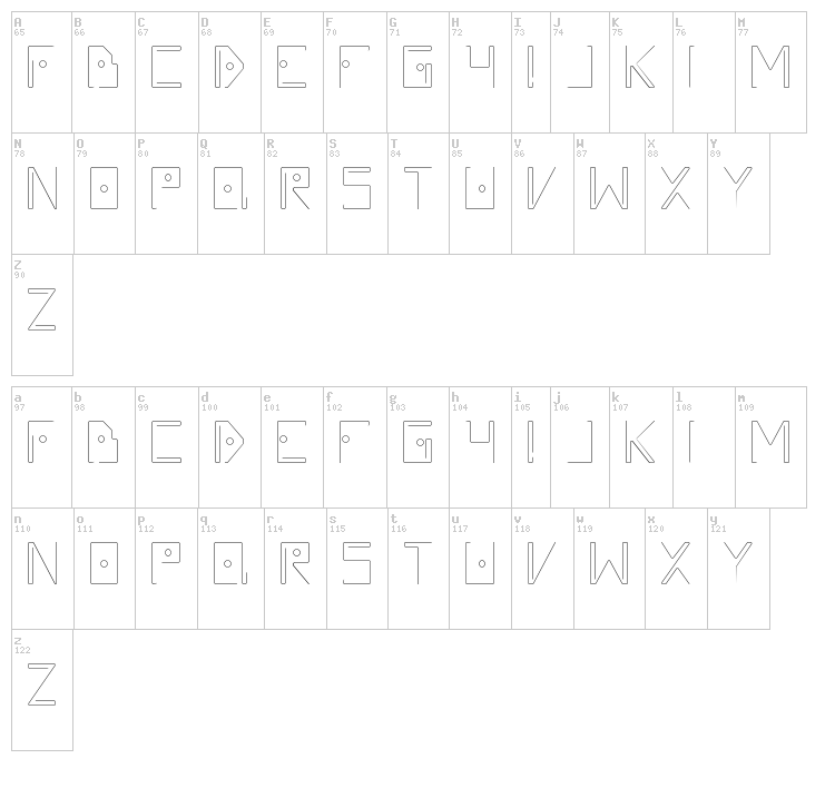 Silvent font map