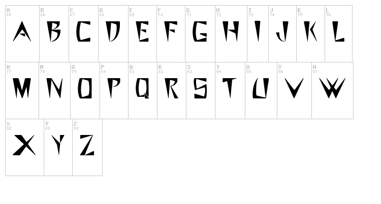 Steezy font map