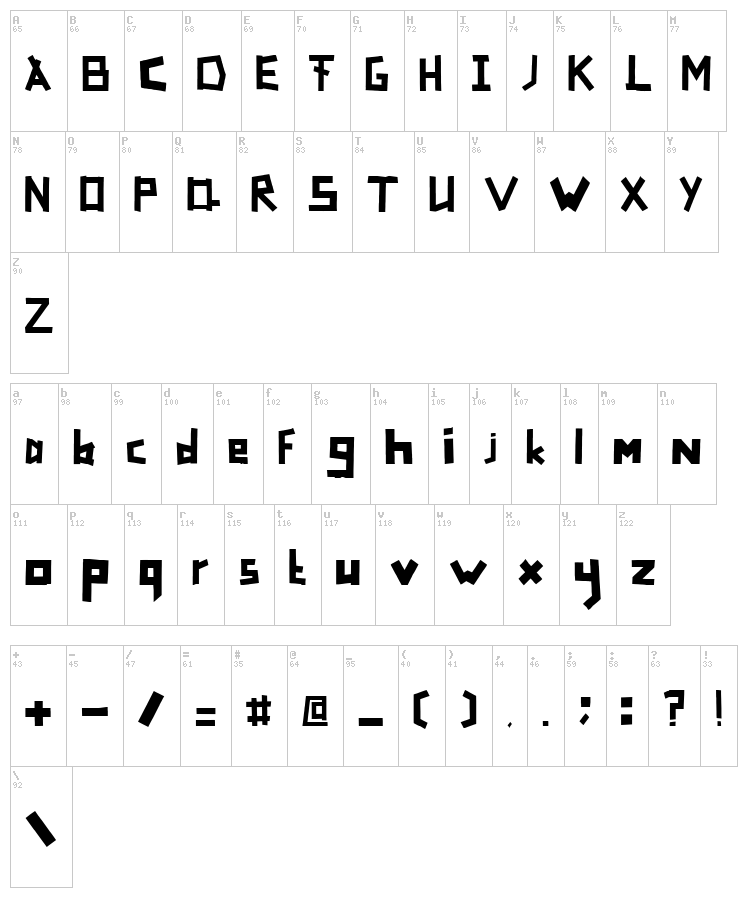 TapeFont font map