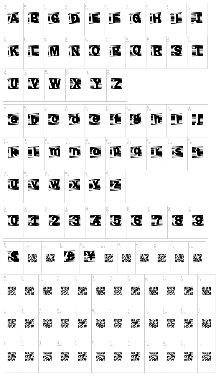 Total Event font map
