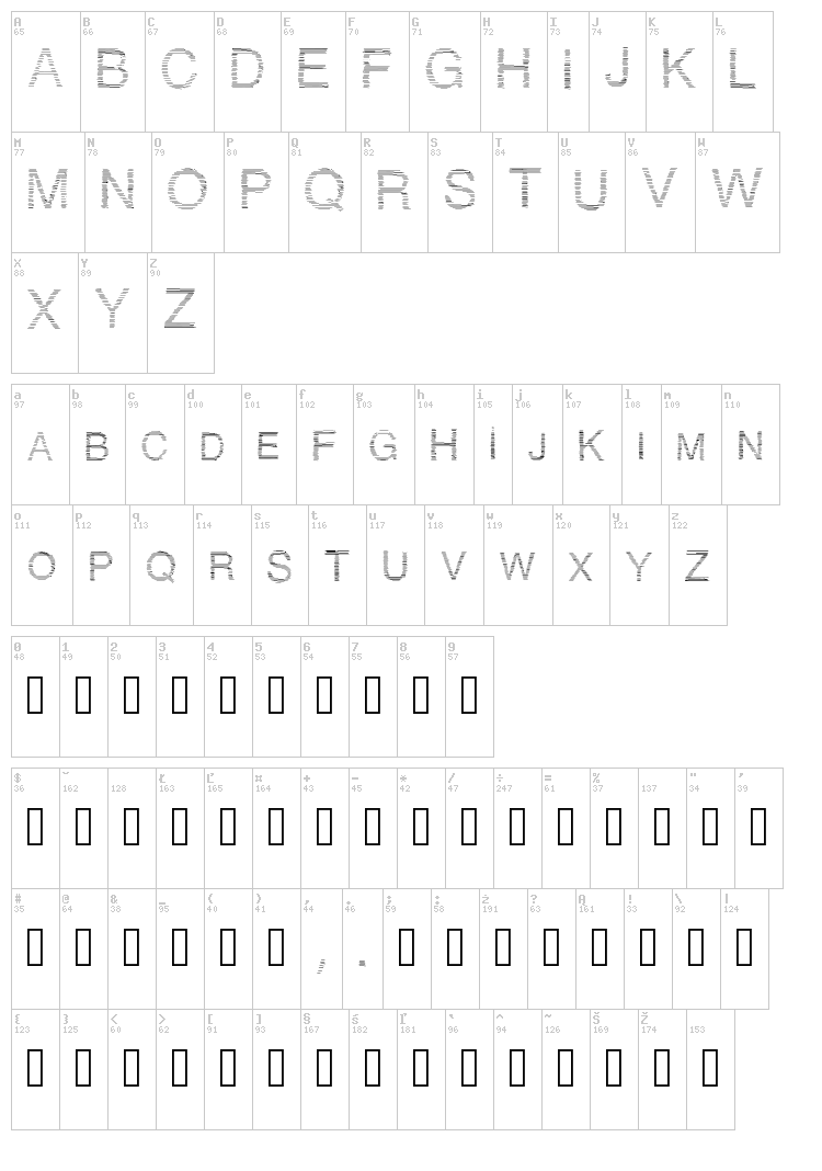 Trait lettre font map