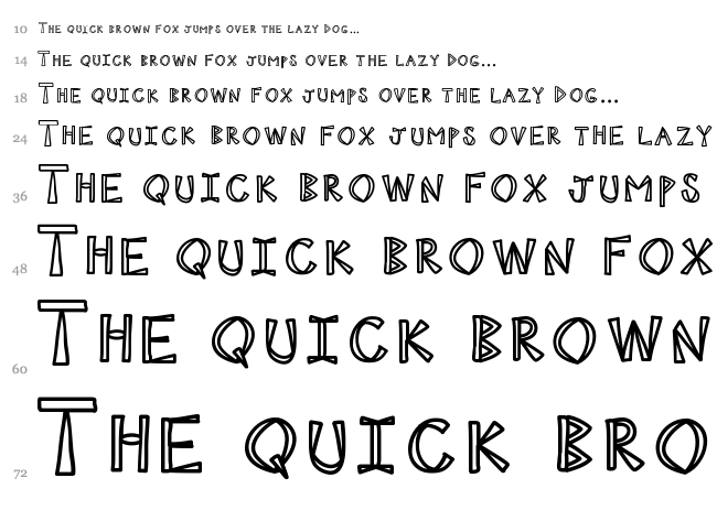 KB Ninja Power font waterfall