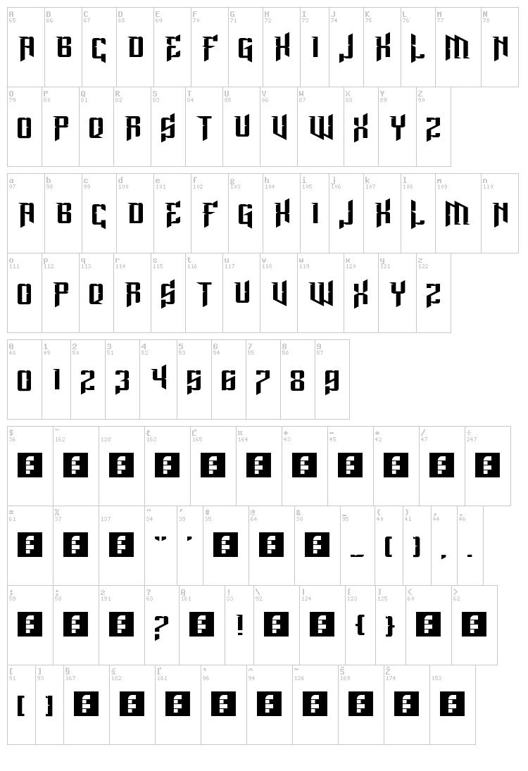 Lord Juusai Rises font map