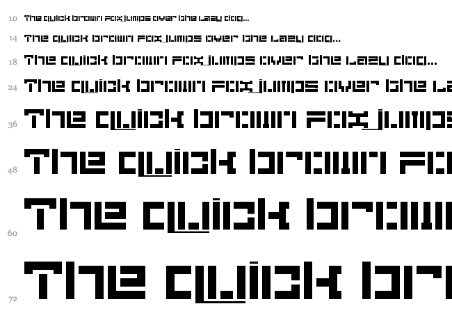 5 Didgit font waterfall