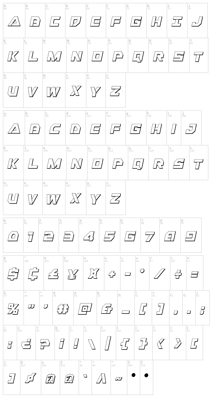 Liberty Island font map