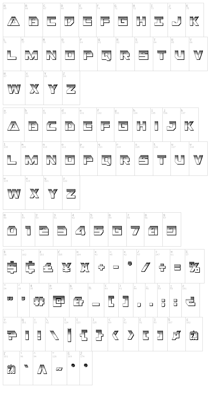 Liberty Island font map