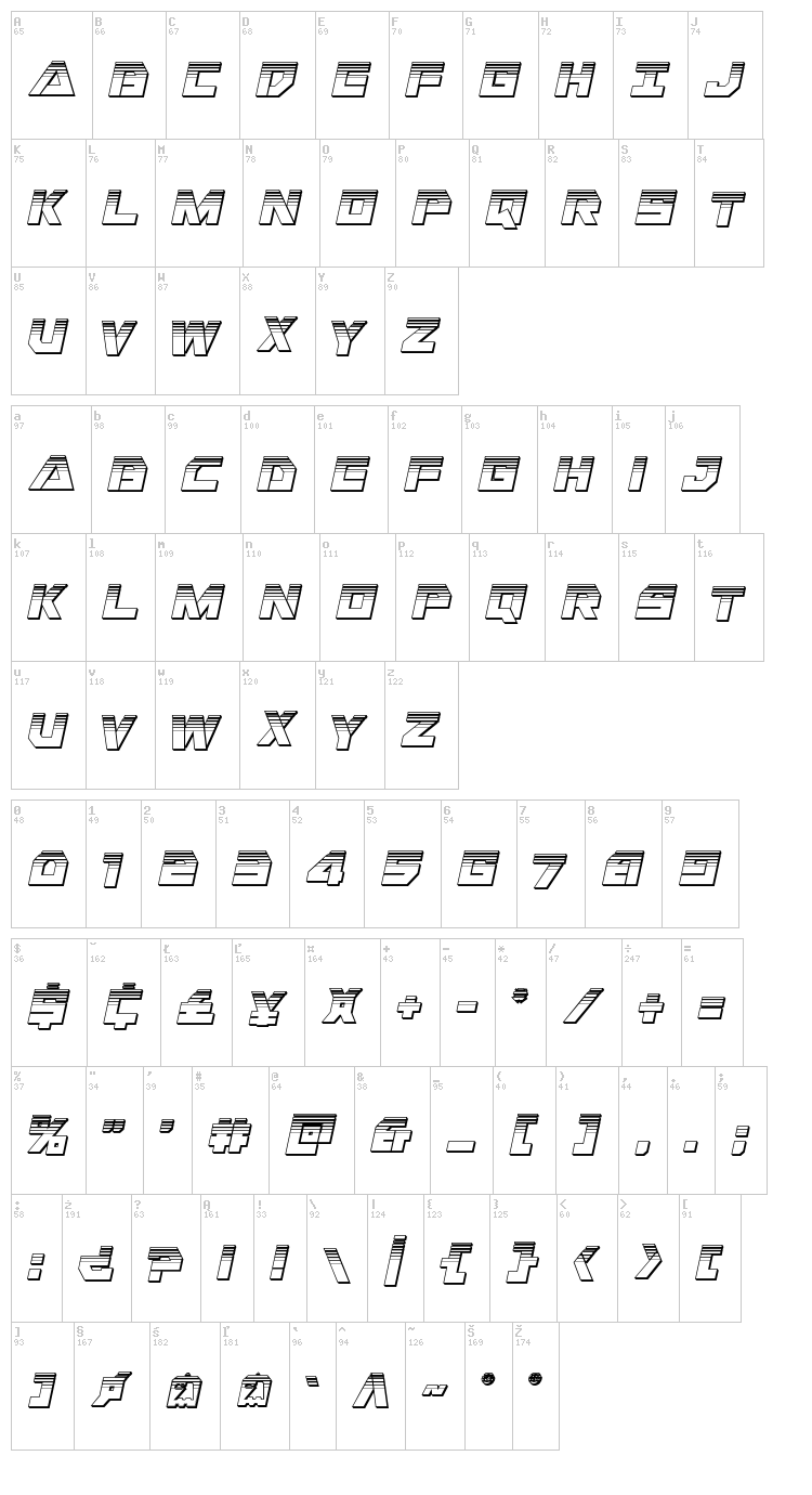 Liberty Island font map